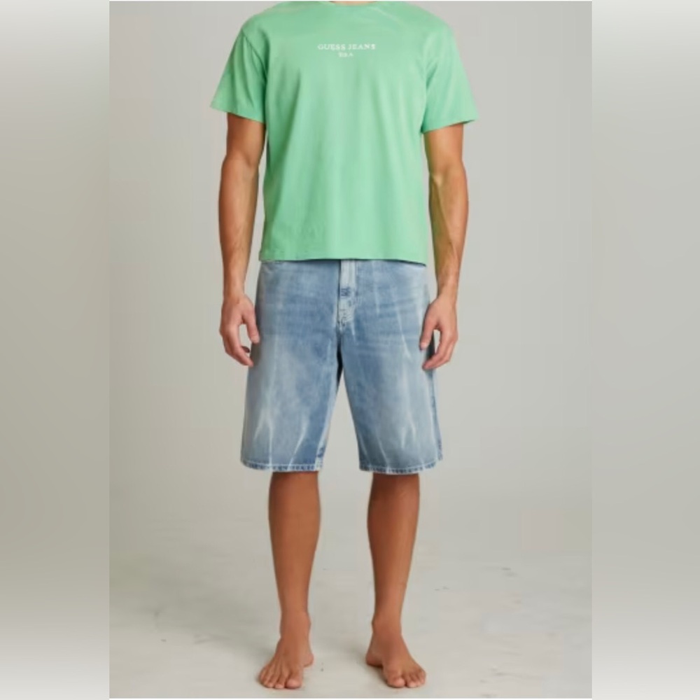 ✨$12 Clear Out ✨ Guess Vintage Y2K Light Blue Rolled Hem Denim Shorts JY8201200